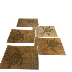 vintage sea turtle bamboo hawaiian place mats Set Of 5